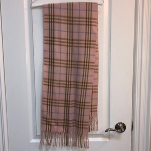 Cashmere scarf, Pink, blue and brown